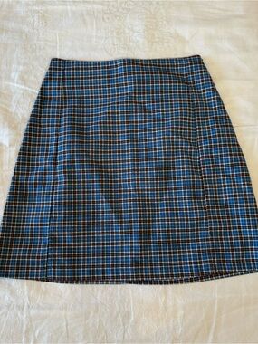 John Galt Blue Plaid Skirt